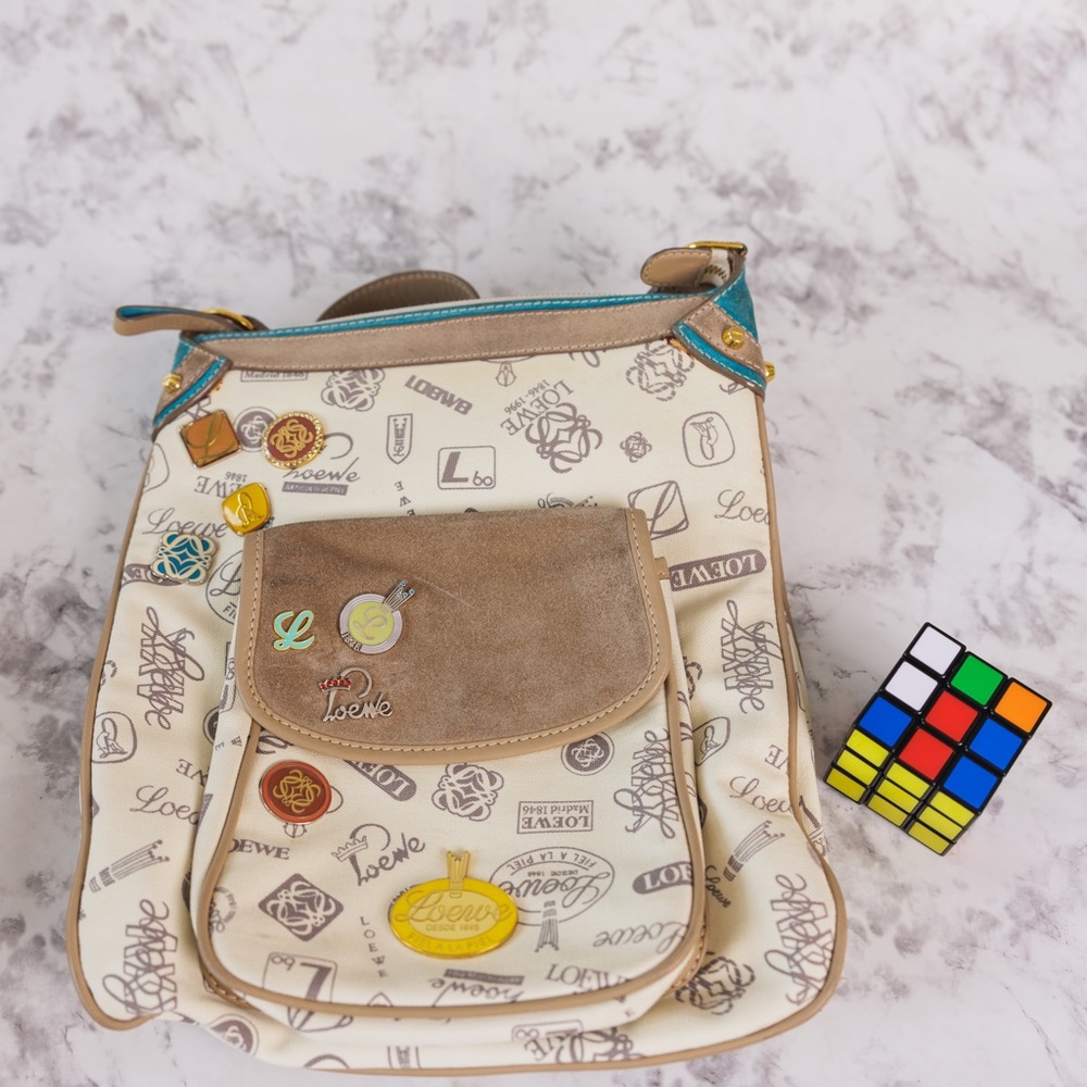 Loewe 160th Anniversary Pin Design Crossbody / Shoulder Bag